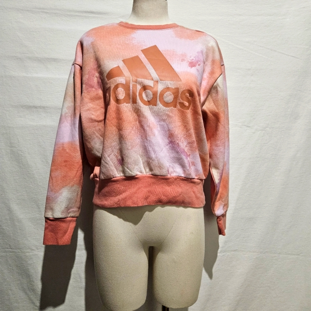 Adidas 2023 Girls' Printed Crewneck Fleece Pullover Sz 14 Girls/ Women's M/L